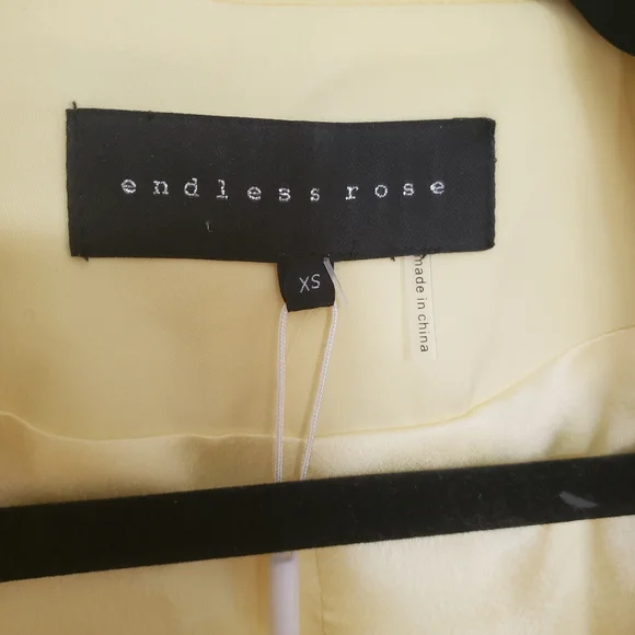 NWT Endless Rose Single Breasted Blazer Lemon Butter Yellow XS - Picture 4 of 9